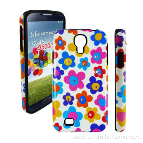 Water Transfer Printing PC + Silicone Cover for Samsung Galaxy S4